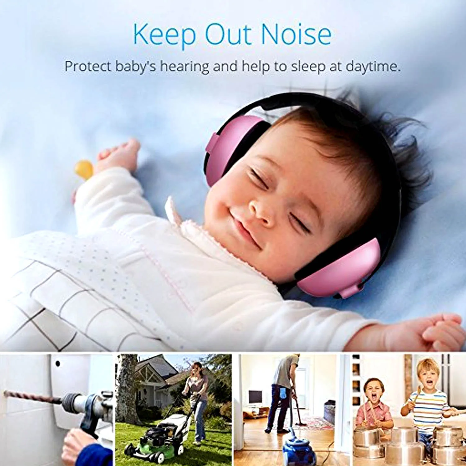 Safety Adjustable Baby Ear Hearing Protection Earmuffs Noise Cancelling HeadPhones Ear Muffs Noise Reducing Defenders Headset