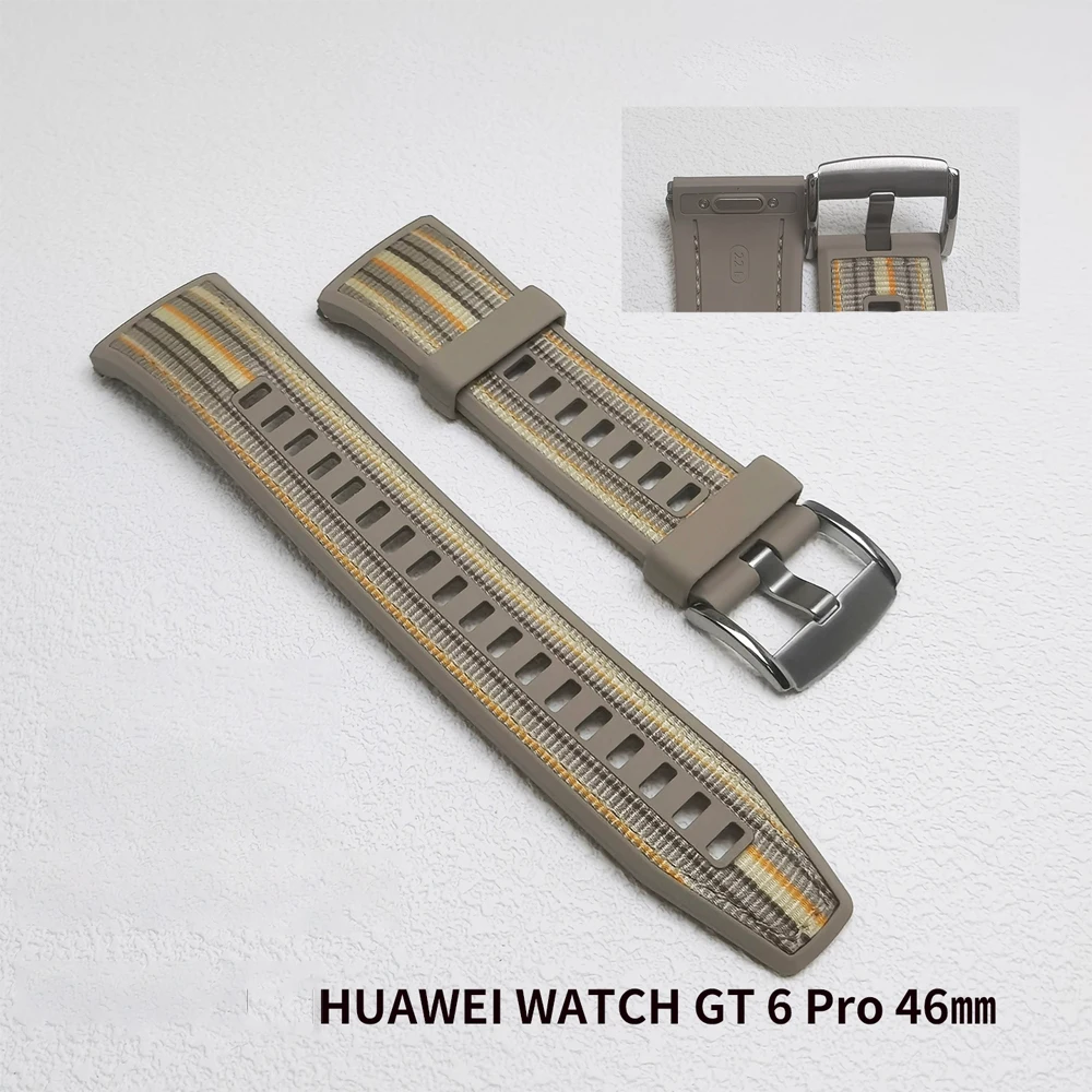 22mm Sport Strap For HUAWEI WATCH GT 6 Pro 46mm quick fit Nylon+Silicone Wrist Bracelet Correa pulseras HUAWEI watch 6 Pro Band