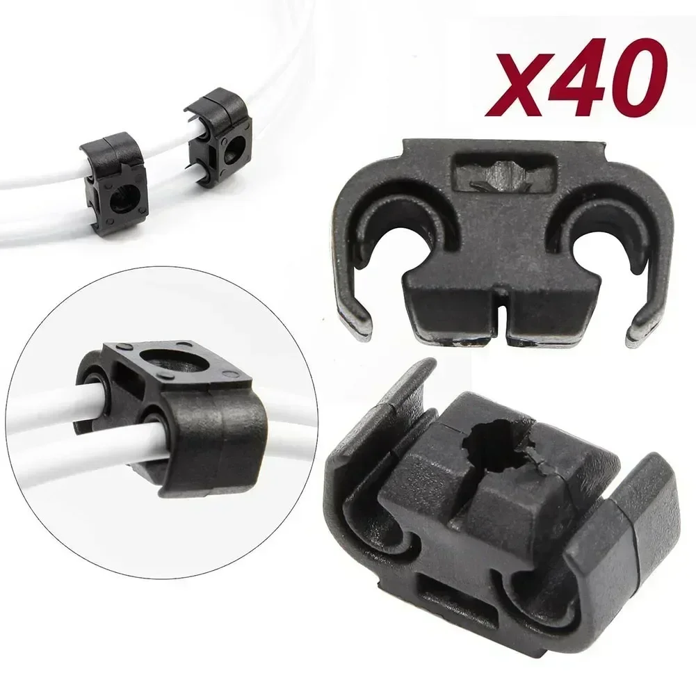 40 Pieces Of Double Brake Cable Clamp Brake Cable Bracket 4.75 Mm Black Model L28 For A4/s4/a6/s6/a8/s8/rs4