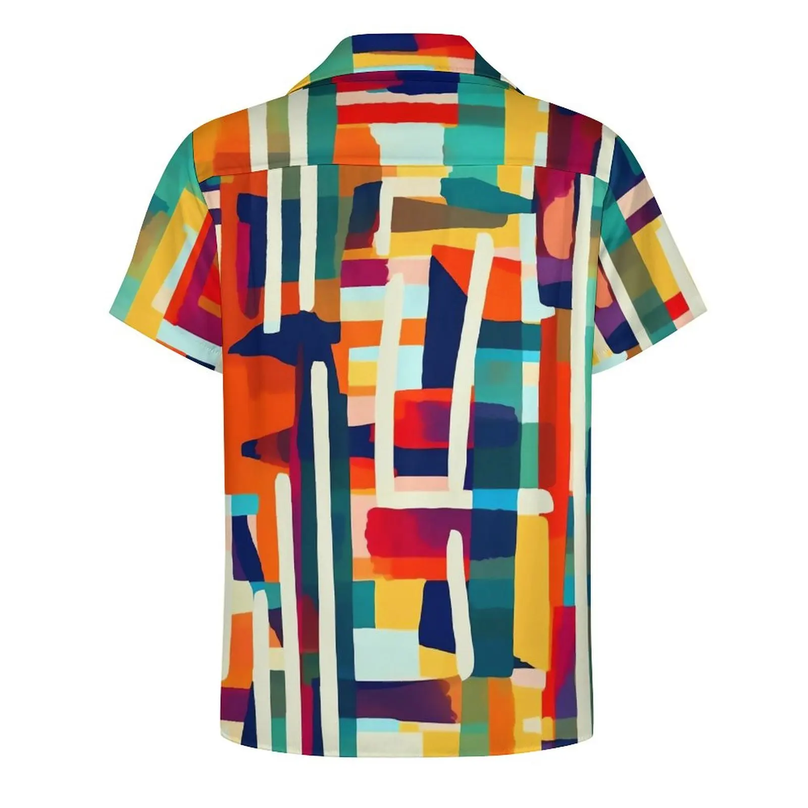 Chemise Hawaïenne à Manches Courtes pour Homme, Chemisiers à Brosses Colorées, Peinture Abstraite, Cool, Décontracté, Confortable