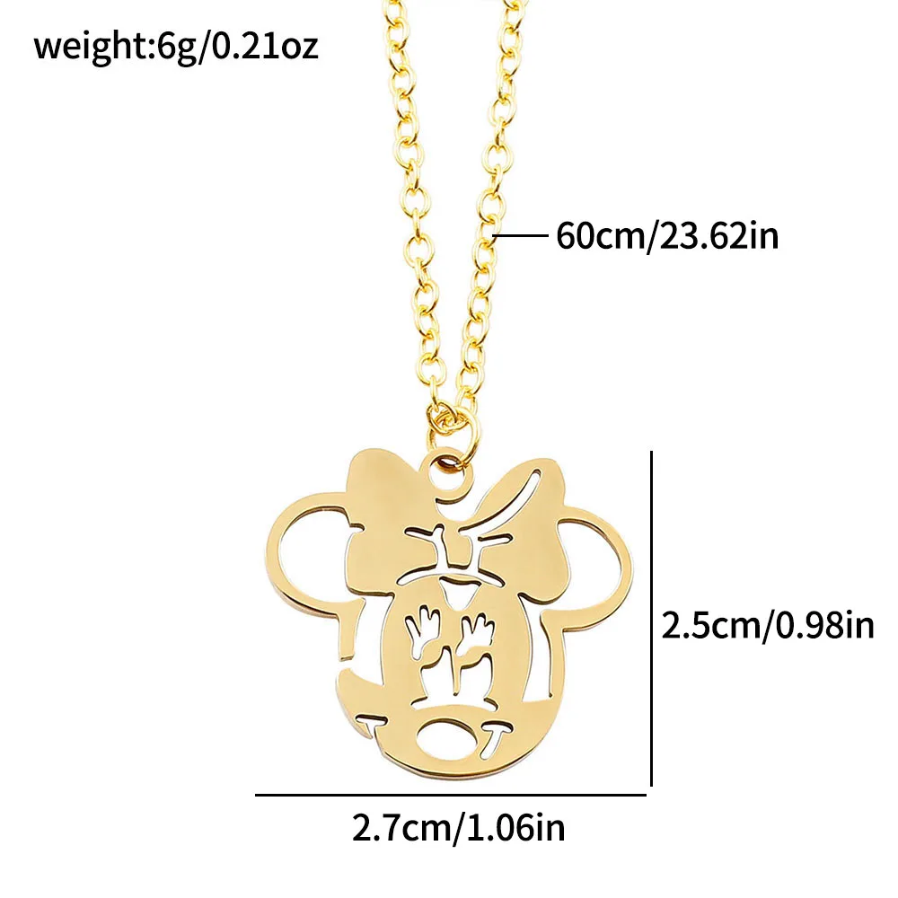 Disney Cartoon Anime Mickey Mouse Necklace Creative Hollow Out Mickey Mouse NeckChain For Friends Jewelry Pendant Gift