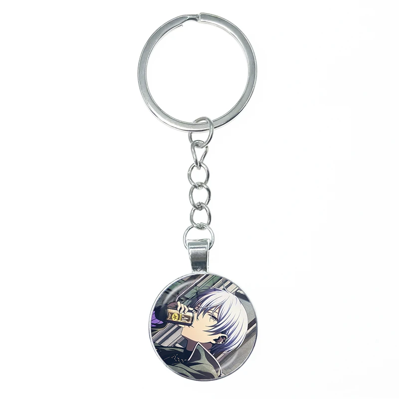 Project SEKAI Anime Aoyagi Toya Vivid BAD SQUAD Cartoon Keychain Glass Cabochon KeyRing Bag Car Key Chain Ring Jewelry Gifts