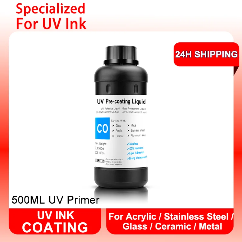 500ML UV Primer UV Pre-Coating For Printing On Glass Acrylic Metal and Ceramic UV Curable Varnish For UV Flatbed Printer