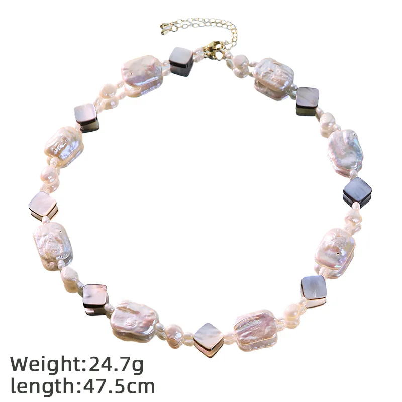 

Оригинальное ожерелье из жемчуга и ракушек в стиле барокко, роскошный нишевый дизайн, элегантная универсальная цепочка на шею для женщин, модное ювелирное украшение, чокер