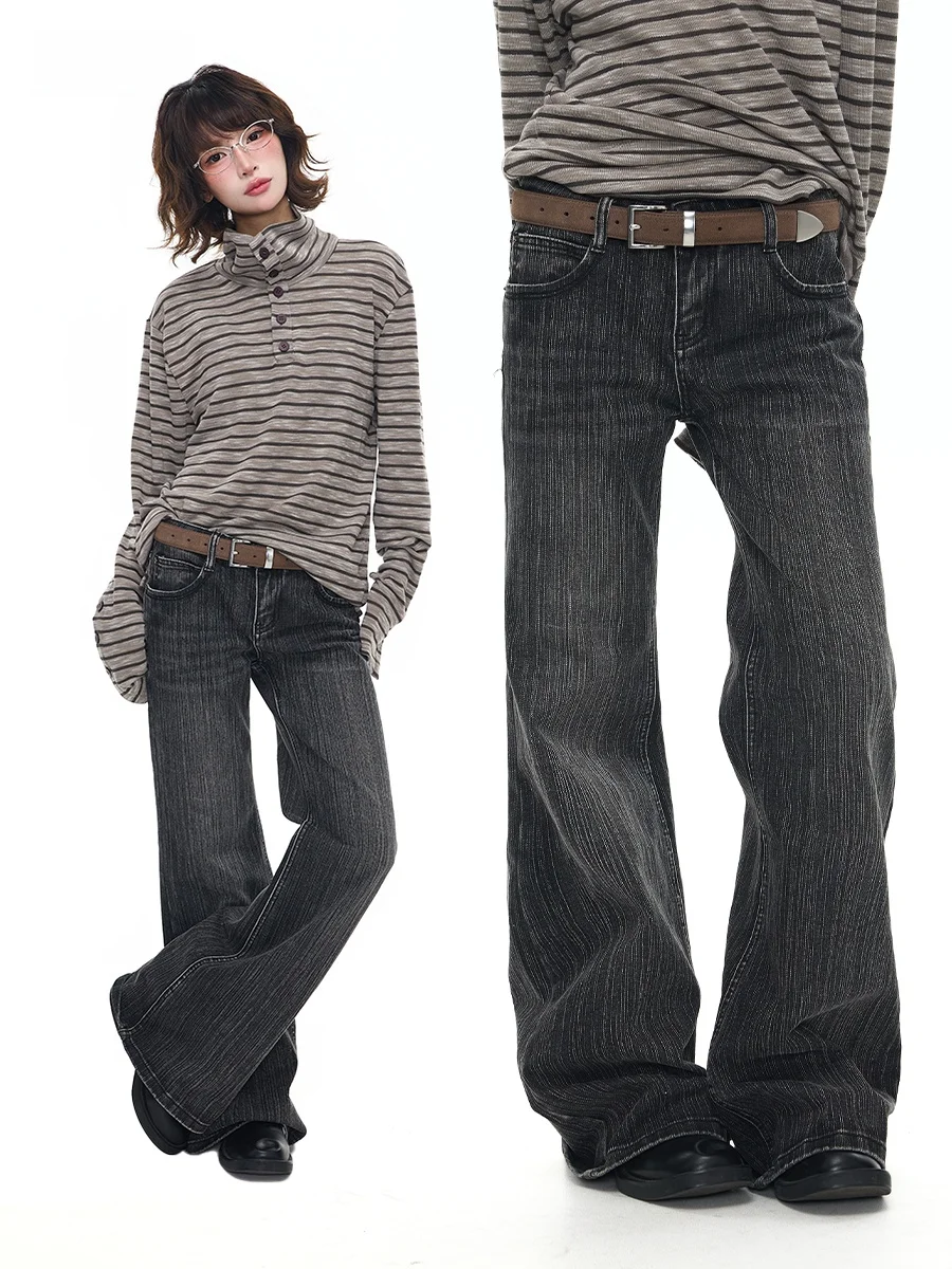 

Женские джинсы Sanowers в американском ретро-стиле, выцветшие, расклешенные, весенне-осенние, облегающие, длинные, в пол, с эффектом похудения