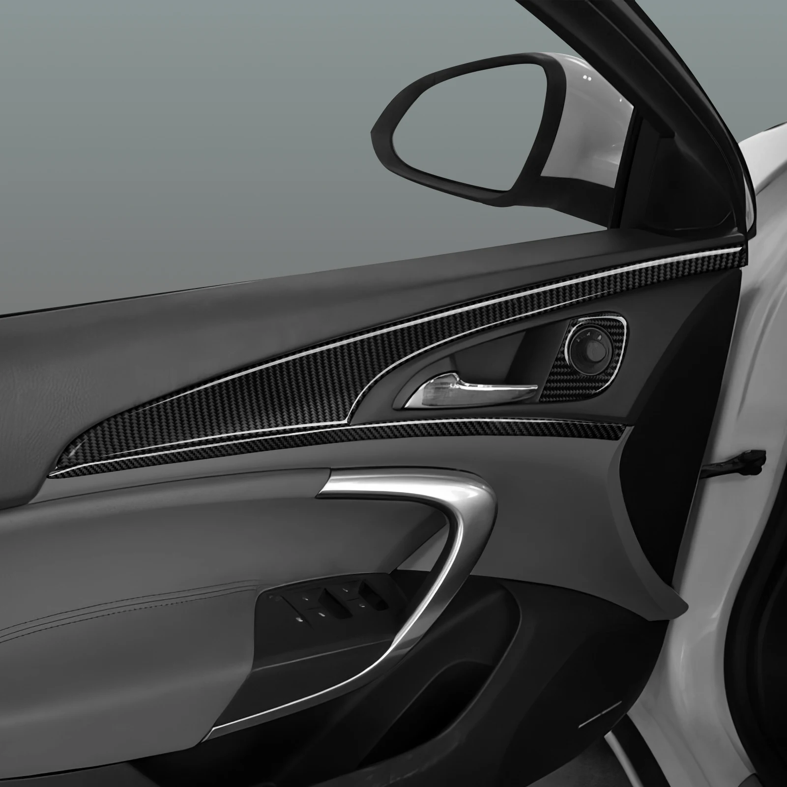2pcs Carbon Fiber Interior Sticker Set. Car Door Decorative Strips Panel. For Opel Insignia A (2008-2013) Trim Accessories. - view 3