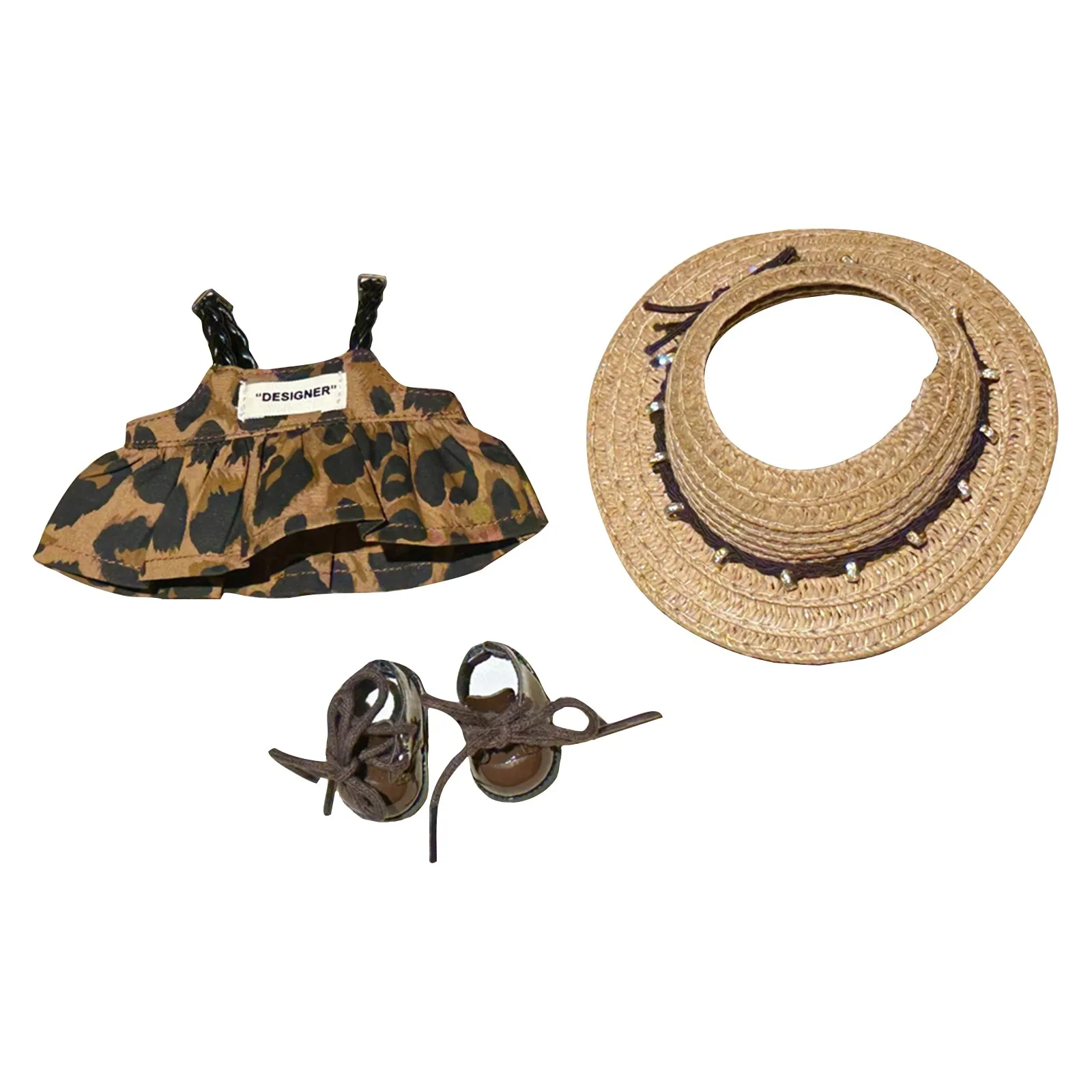 

Комплект одежды для куклы 17 см, аксессуары для кукол, топ с сердечком, шарф, шляпа без кукол