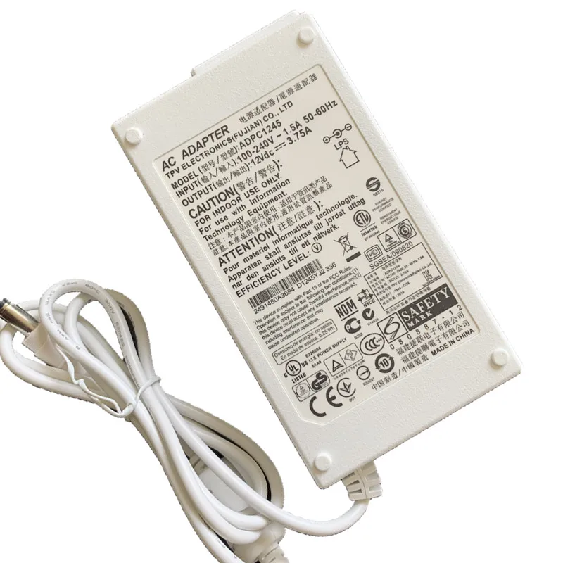 ADPC1245 12V 3.75A AC Adapter Charger For Philips/AOC 239C4Q 239C4QHSW/00 E2271HDS 227E4QH Power Supply ADPC12416AB