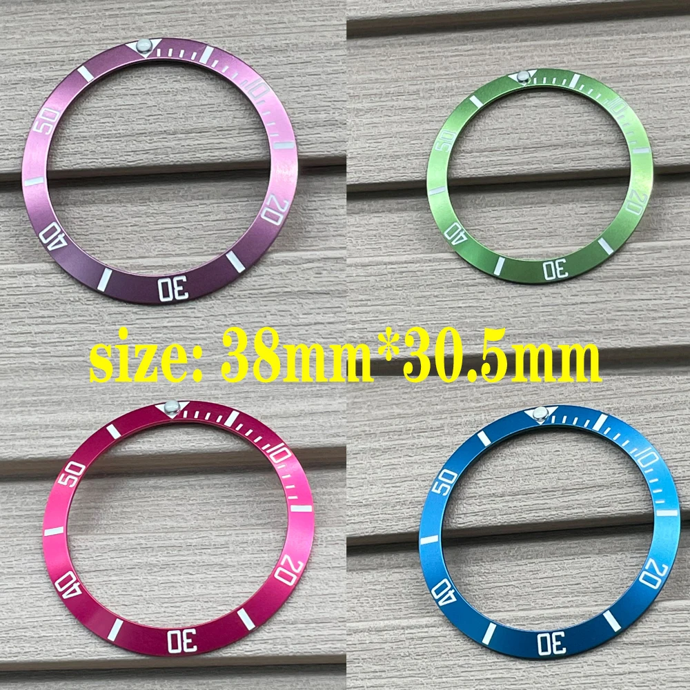 SUB Slope Aluminum Alloy Watch Bezel Insert 38mm*30.5mm Purple Green Blue Ring fit for SUB GMT Rlx Wrist Watch Replace Parts