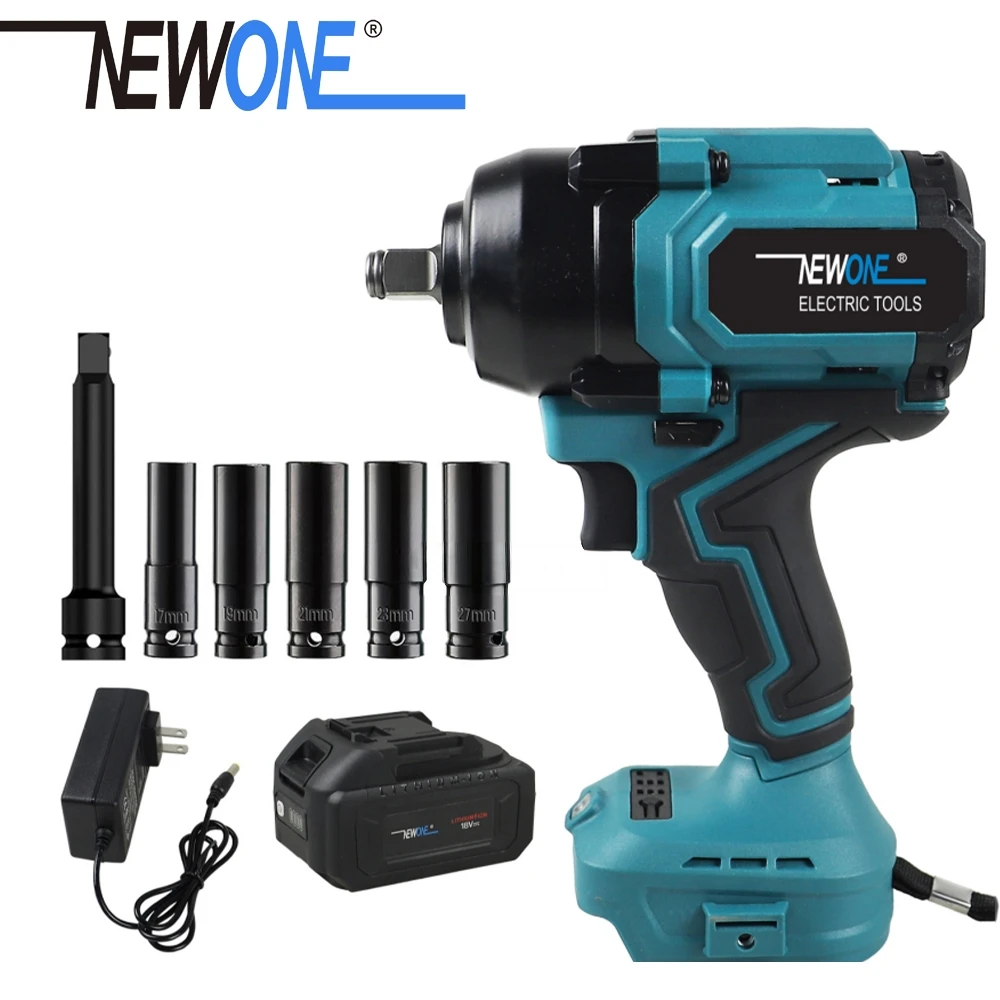 

NEWONE Electric Impact Wrench 1200NM 1800RPM Screwdriver Cordless Electric Wrench Power Tools Applied to Tire/Metal and Wood
