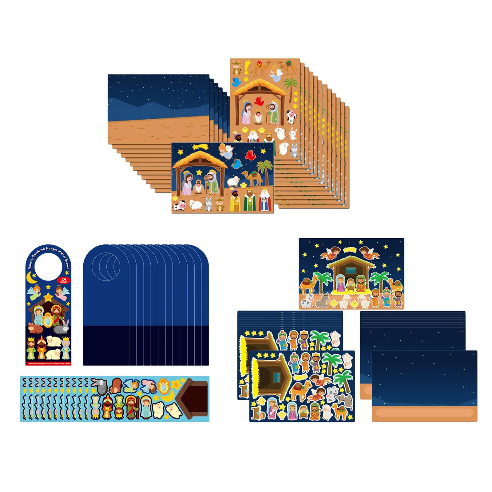 Nativity Scene Stickers, 12 Pack Nativity Scene Stickers, Educational Stickers,