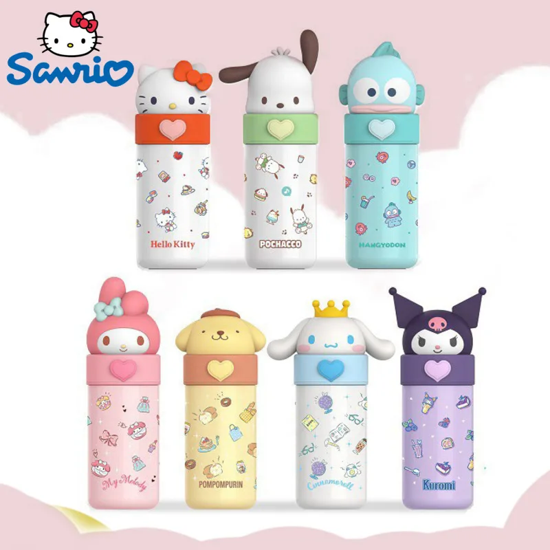 

Sanrio Hello Kitty Water Cup 350Ml Kawaii My Melody Thermos Cups Anime Cartoon Kuromi Juice Cup Insulated Water Bottle Kid Gifts