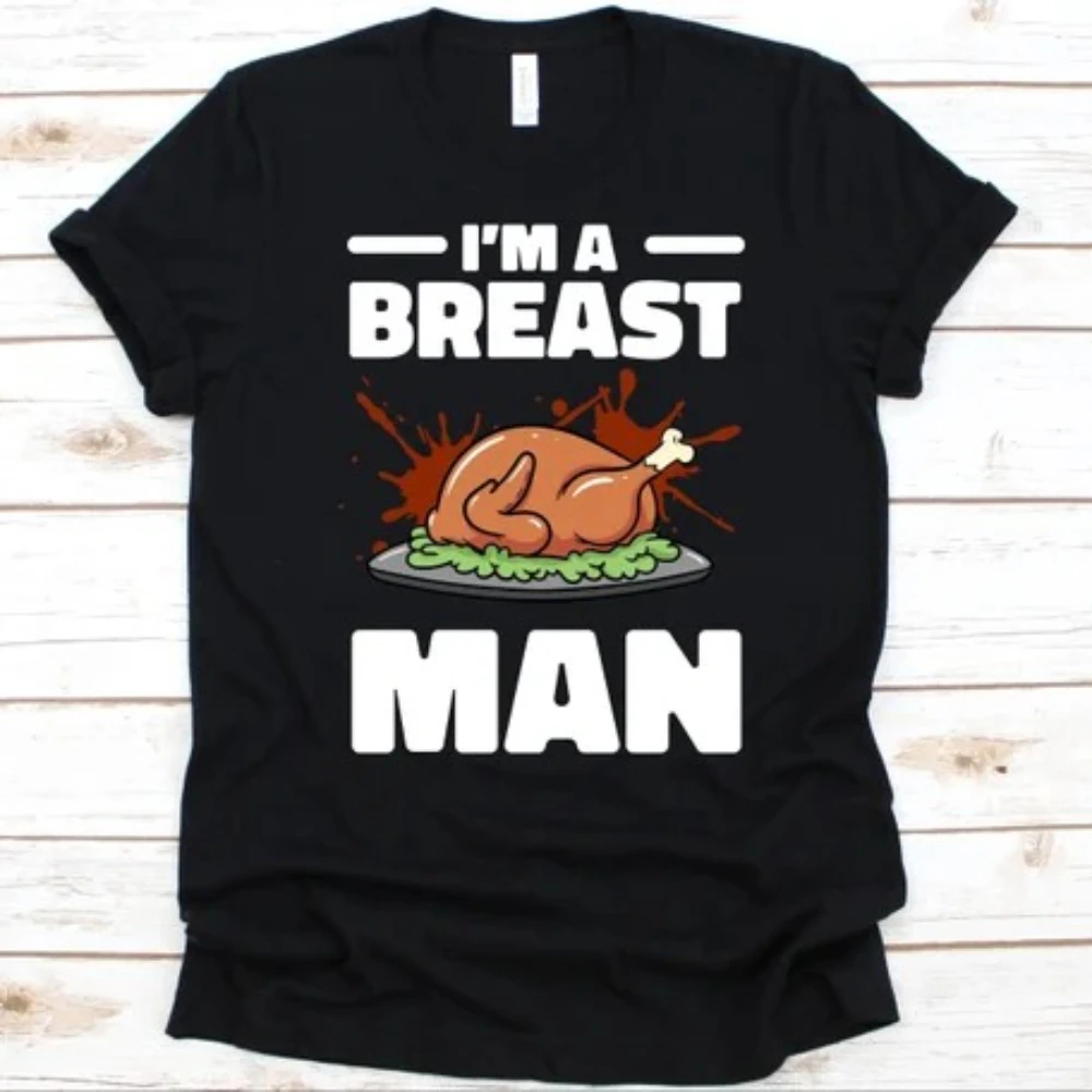 الرجال ملابس الرجال تي شيرت للجنسين أنا رجل الثدي قميص اليقطين الموسم الرجعية شكر المشاعر الخريف الشكر تي شيرت-220 جرام #3