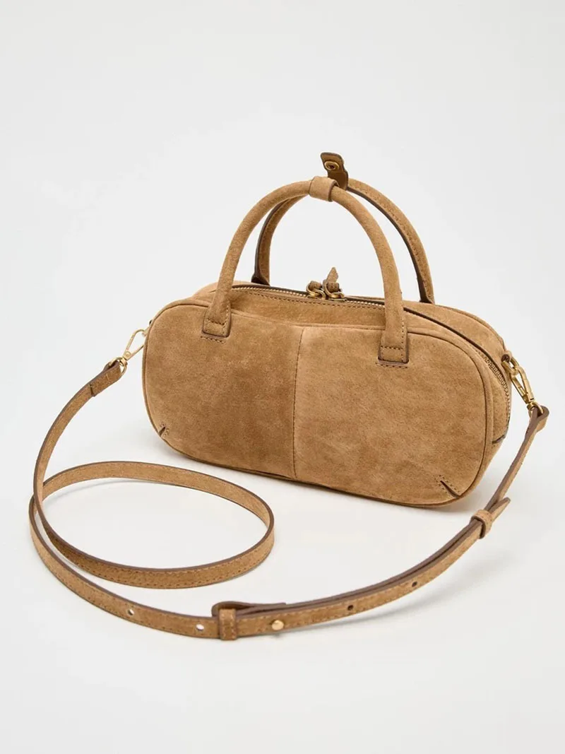 Autumn/Winter Vintage Frosted Boston Pillow Bag Versatile Handheld Single Shoulder Slant Cross Small Square Bag