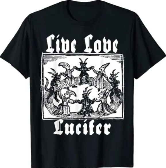 Live Love Lucifer Occult Dancing With The Devil Satanic Goth T Shirt Size S-5XL