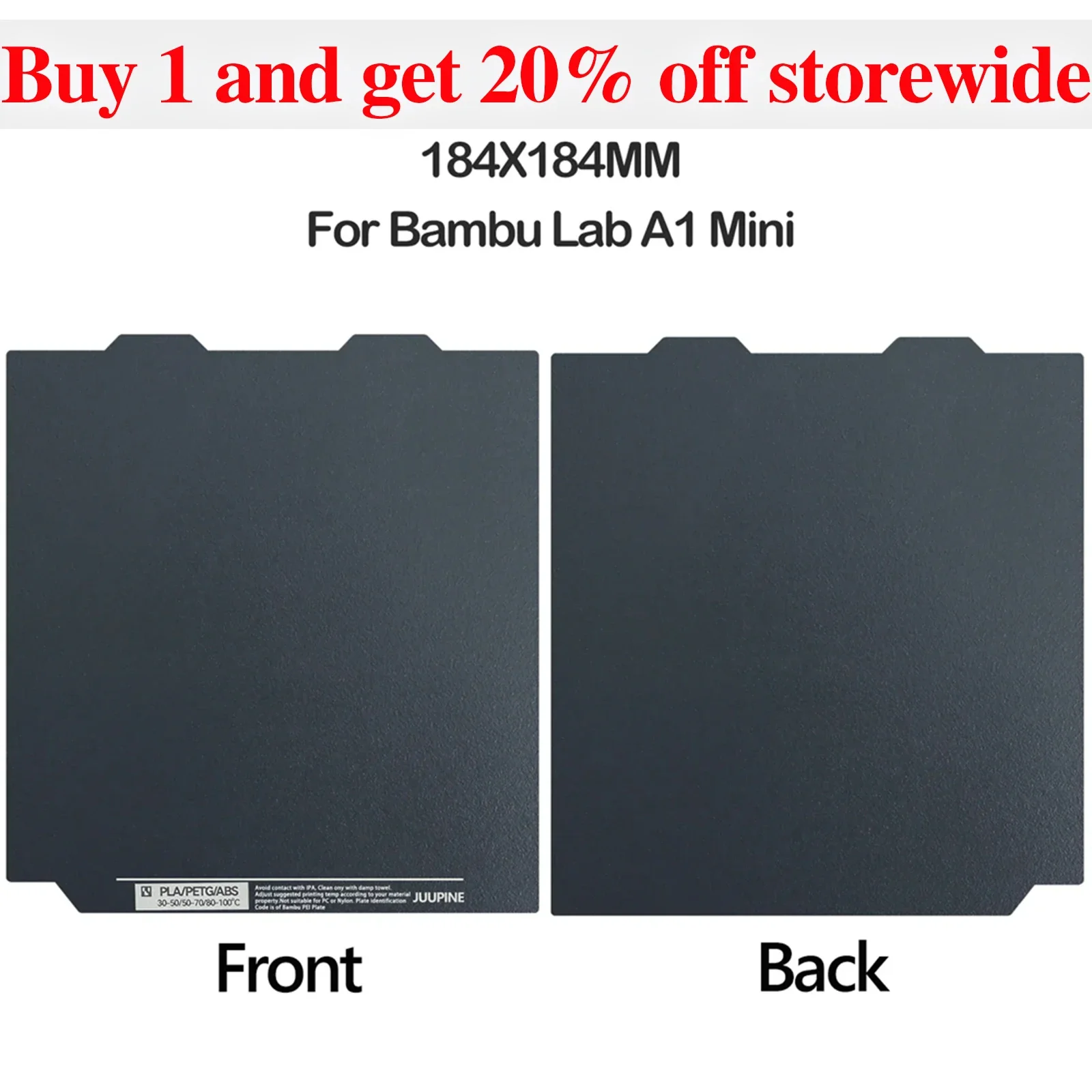 

Низкоуглеродистая рабочая пластина для Bambu Lab A1 Mini Cool Plate Отличная адгезия 184x184 Низкотемпературная пластина для печати Pla Plate для Bambulab