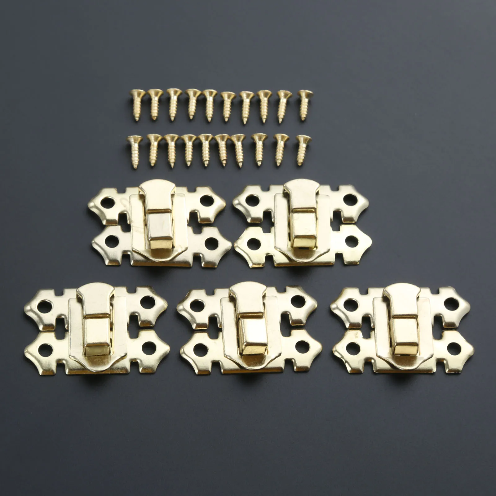 

10pcs Zinc Alloy Box Latch Clasps Gold 33*25mm Jewelry Box Suitcase Furniture Clasp Buckle Lock Home Hardware