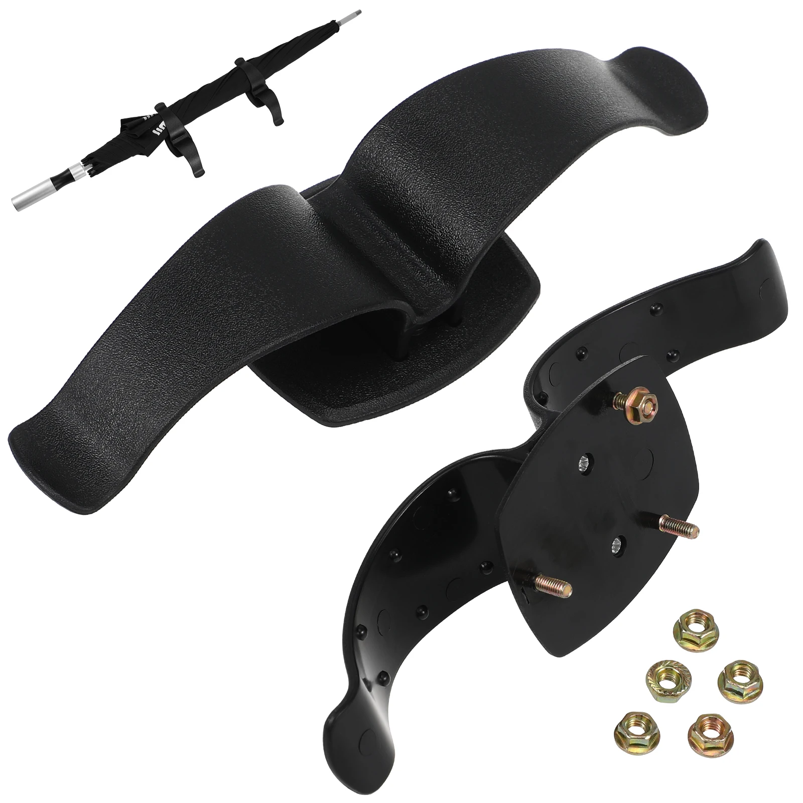 

2 pcs Umbrella Holder Car Trunk Organizer Door Hook Durable ABS Plastic Screw Install Heavy Bearing Multi Function Car Accessory