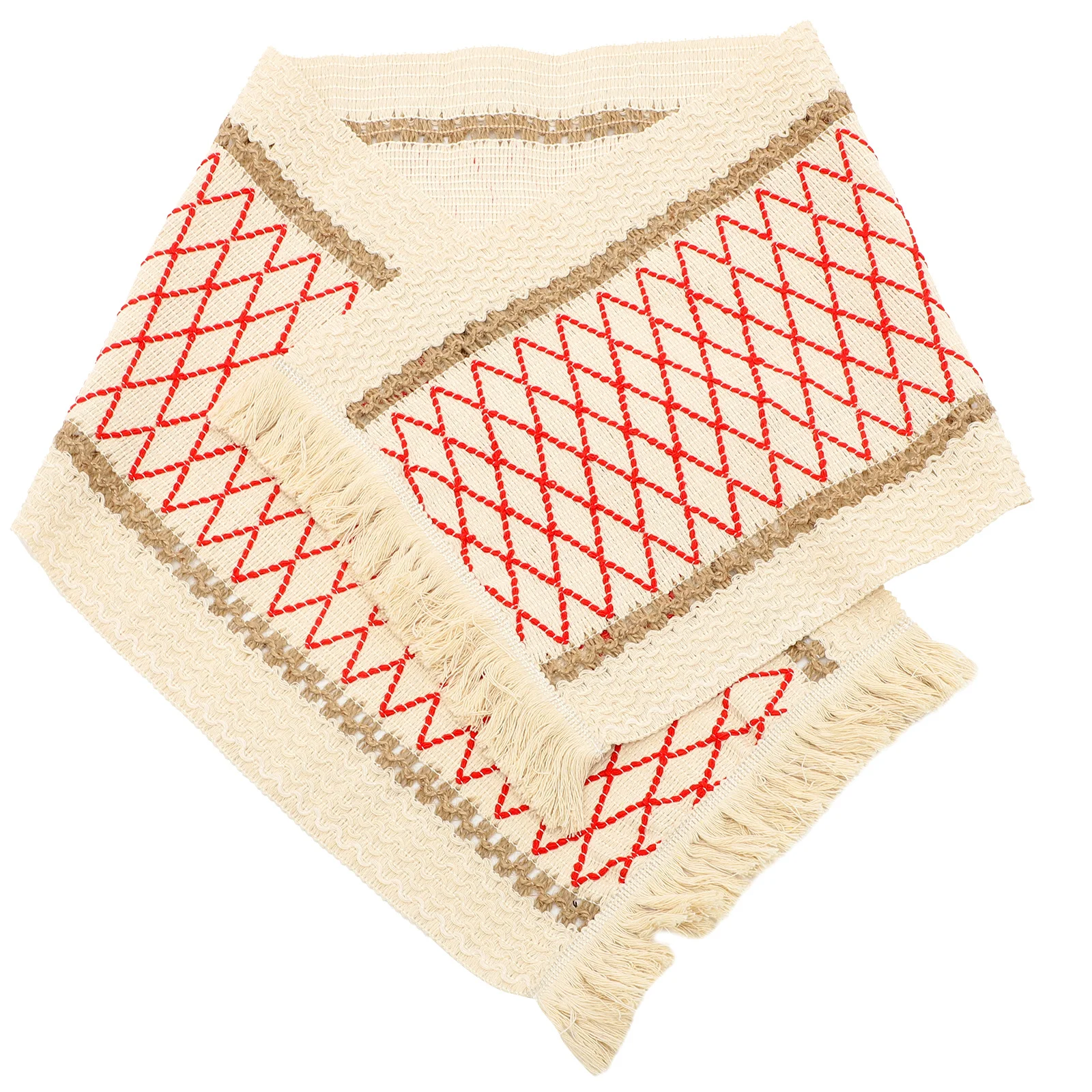 

Simple All Match Table Runner Tassel Linen Cotton Rectangles Squares Circles Shape Table Cover Festive Atmosphere