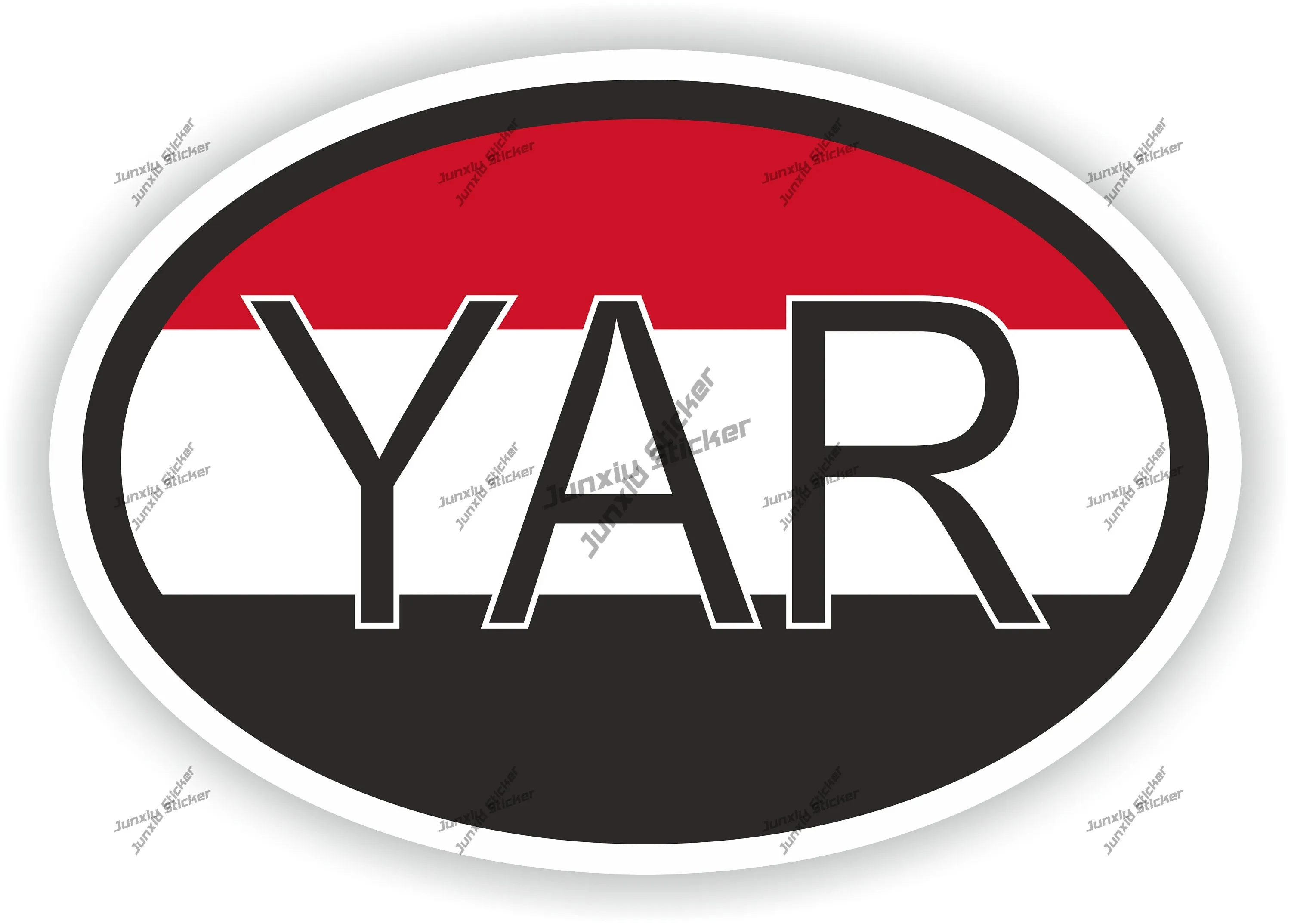 

Yemen Country Code Yar Flag Oval Sticker Glue Sticker Personality Car Body Refrigerator Wall Stickers Phone Trunk Guitar Truck