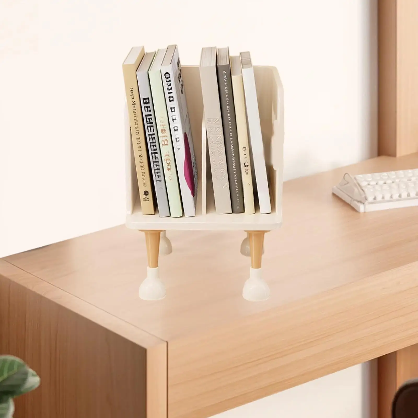 Desktop Bookshelf Organizer Decorative Creative Bookcase Display Shelf Book Storage Rack for Dorm Office Home Table Study Room
