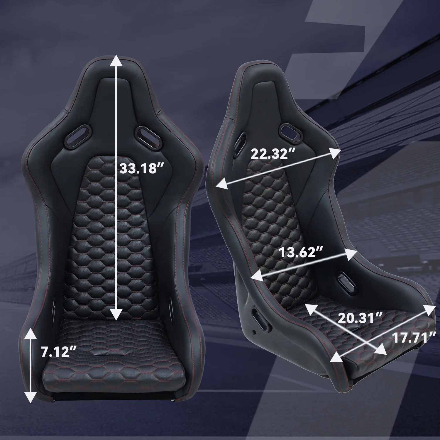 9017 New Design Universal Glass Fiber  Back Bucket Racing Car Seat