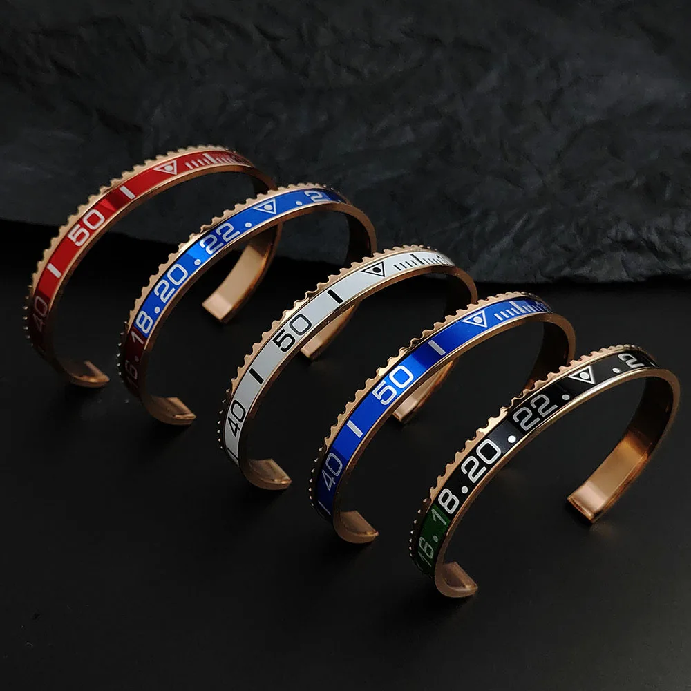 

Punk digital scale bracelet, personalized single and double color blocking creative matching, cyber men and women's jewelry.