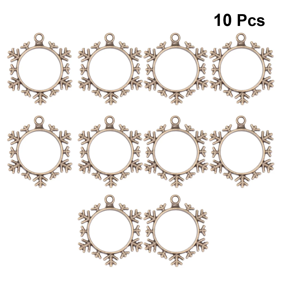 10 قطعة سبائك ندفة الثلج قلادة الفراغات DIY بها بنفسك مكونات الإطار للمجوهرات اليدوية المشاريع الحرفية الراتنج الفن النقش المعلقات #2