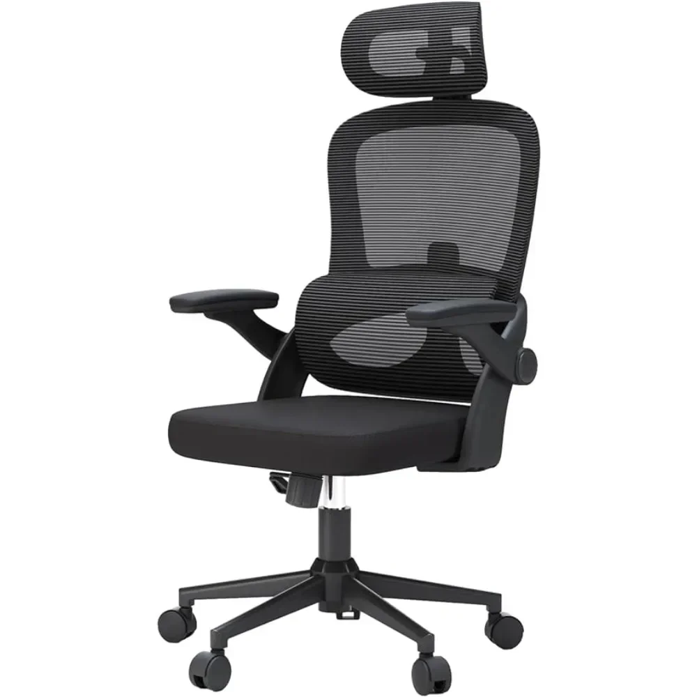 Ergonomic mesh office chair, high back office with 3D armrests,upper and lower waist support, and adjustable rotating work chair