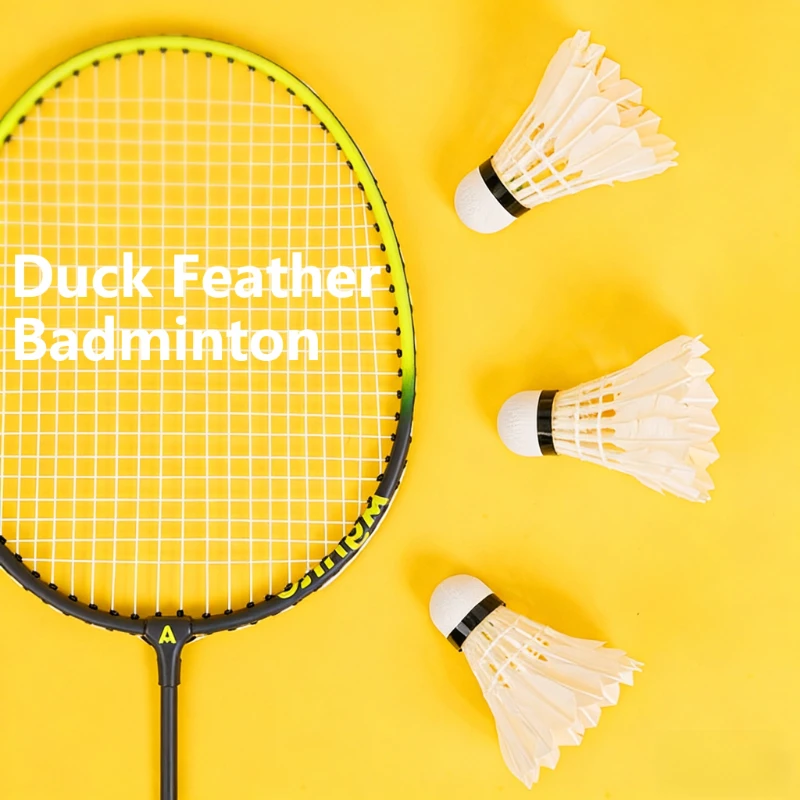 

Профессиональный волан для бадминтона с утиным пером, 12 шт., волан для бадминтона с перьями, тренировочный волан, спортивный мяч для бадминтона