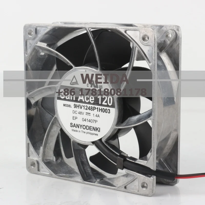 Sanyo 5V 12V 24V DC48V 1.4A AC EC 12038 120X120X38MM 12CM Aluminum frame high air volume converter 9HV1248P1H003 Cooling fan