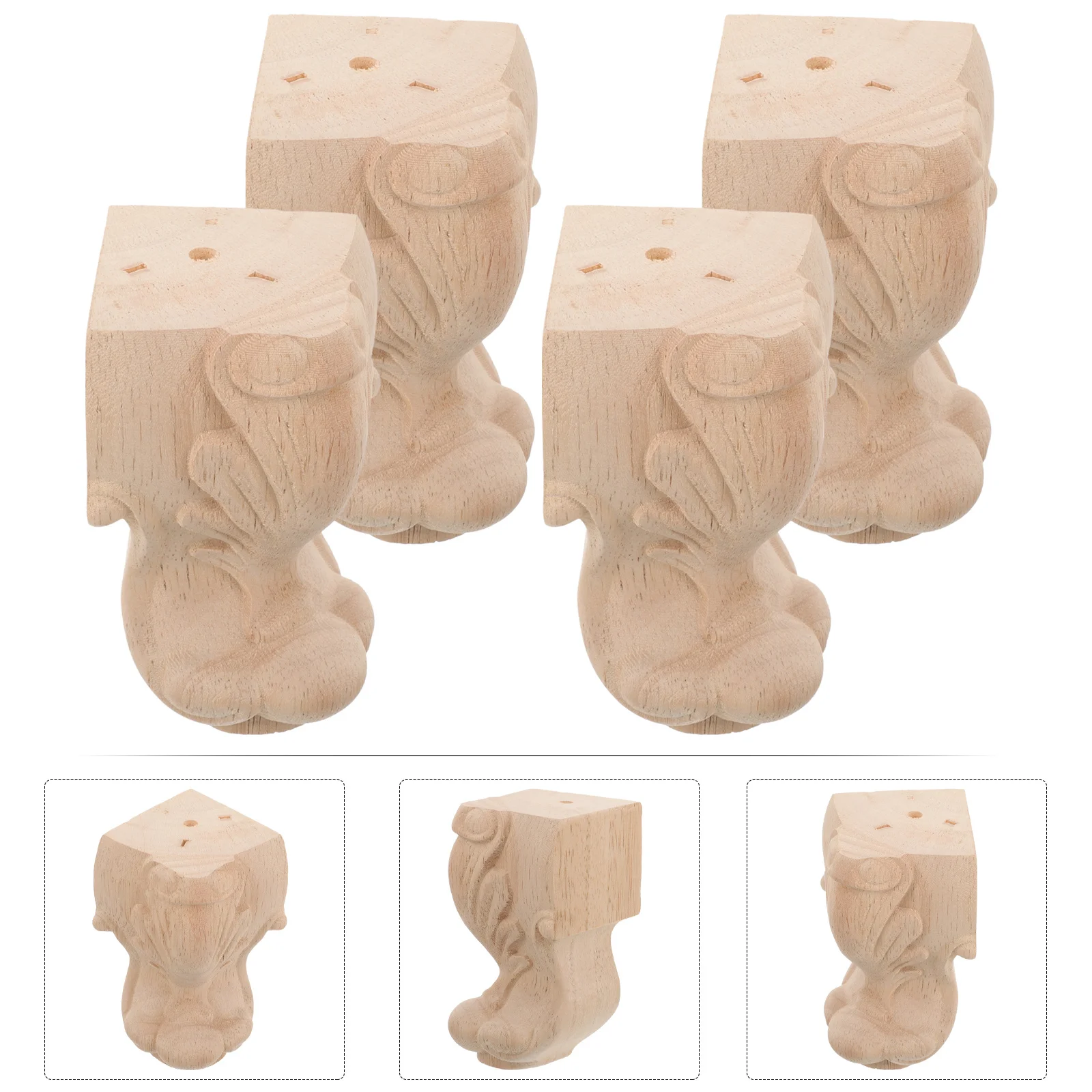 

4Pcs Solid Wood Furniture Legs Easy Installation Strong Craftsmanship Conveniently Replace and Update Your Furniture