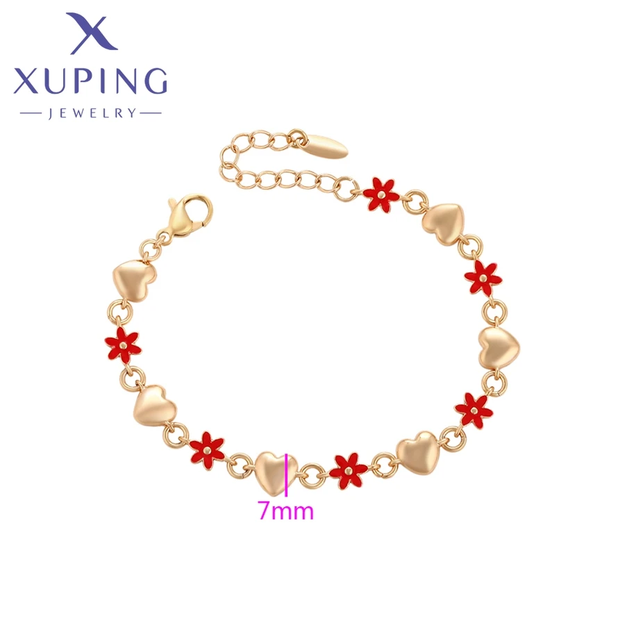 Xuping Jewelry Hot Simple Fashion Elegant Women's Bracelets Gold Color Schoolgirl Christmas Birthday Wish Gifts X001024978