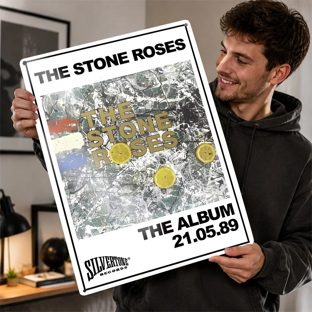 The Stone Roses Album Cover Textured Metal Poster Graphic Wall Art For Listening Room Personalized Aluminum Sign Birthday Gift