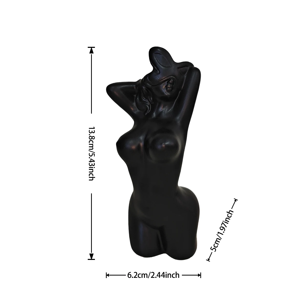 1 Piece of Artistic Human-Shaped Vase Ornament, Black and White Minimalist Style, Living Room Tabletop Flower Arrangement Vessel, Creative Home Decor Art Display Item - view 6