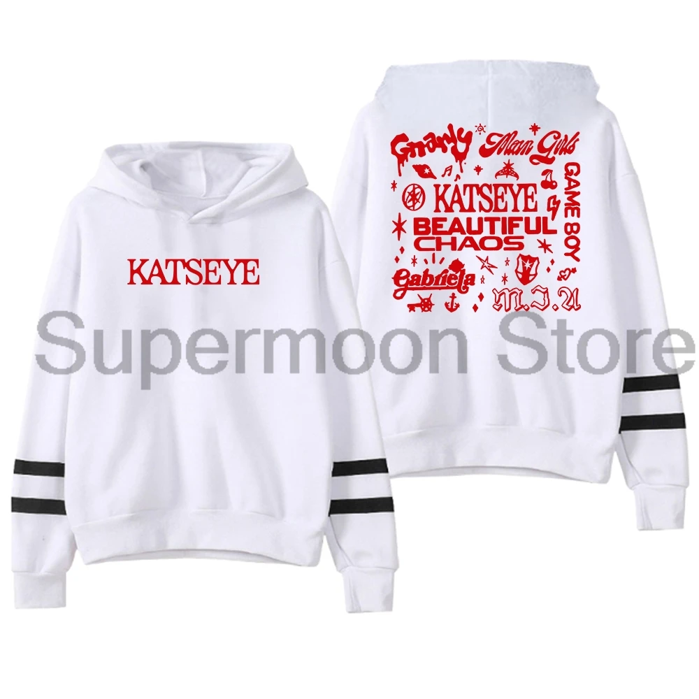 Kpop Katseye Beautiful Chaos Album Merch Hoodie Pocketless Parallel Bars Sleeve Streetwear Men Women Hooded Sweatshirt