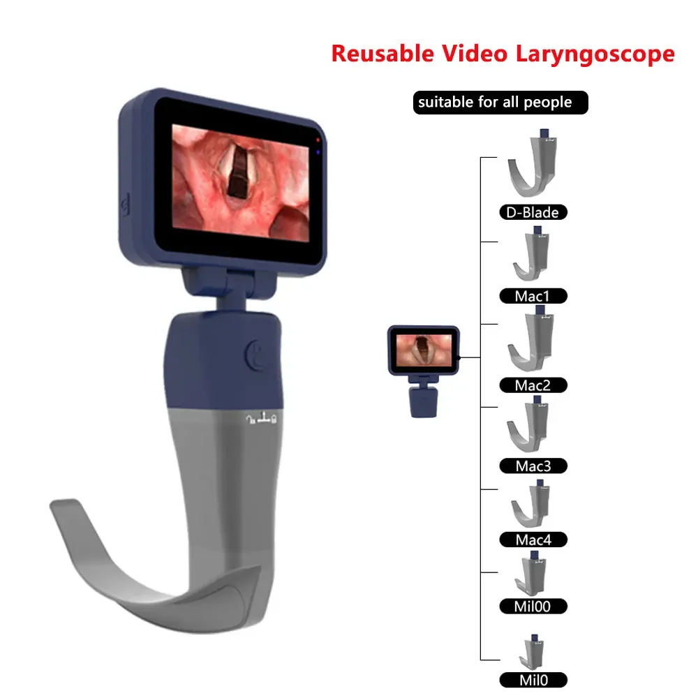 

Reusable Video Laryngoscope with Blades Real-time 3.0" HD LCD Display Visual Intubation System Hospital Medical Device