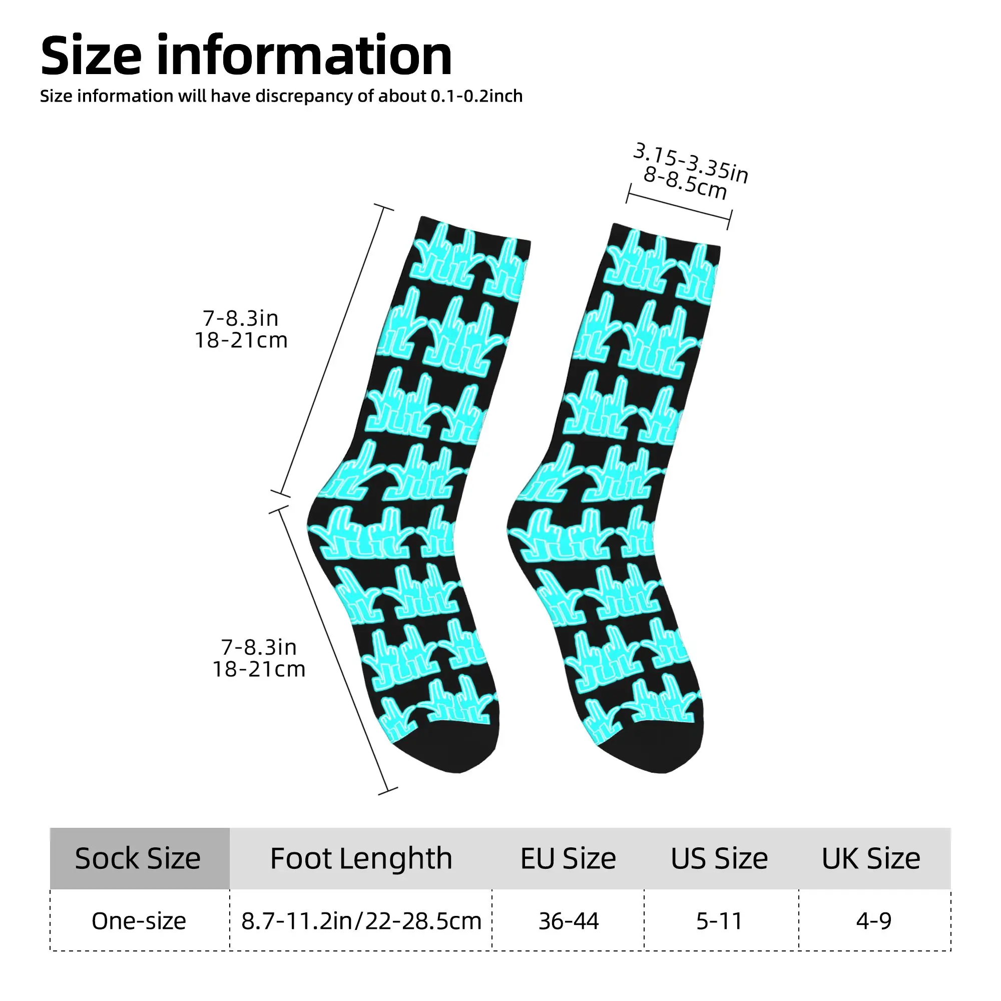 Custom Fun Mens Jul Rock Punk Logo Singer Dress Socks Unisex Comfortable Warm 3D Print Rapper Crew Socks