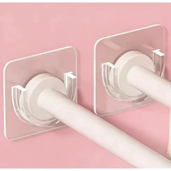 Punch-free Telescopic Pole Bracket, Adjustable Nail-free Wall Hook, Crossbar Fixing Holder for Curtain and Shower Rod