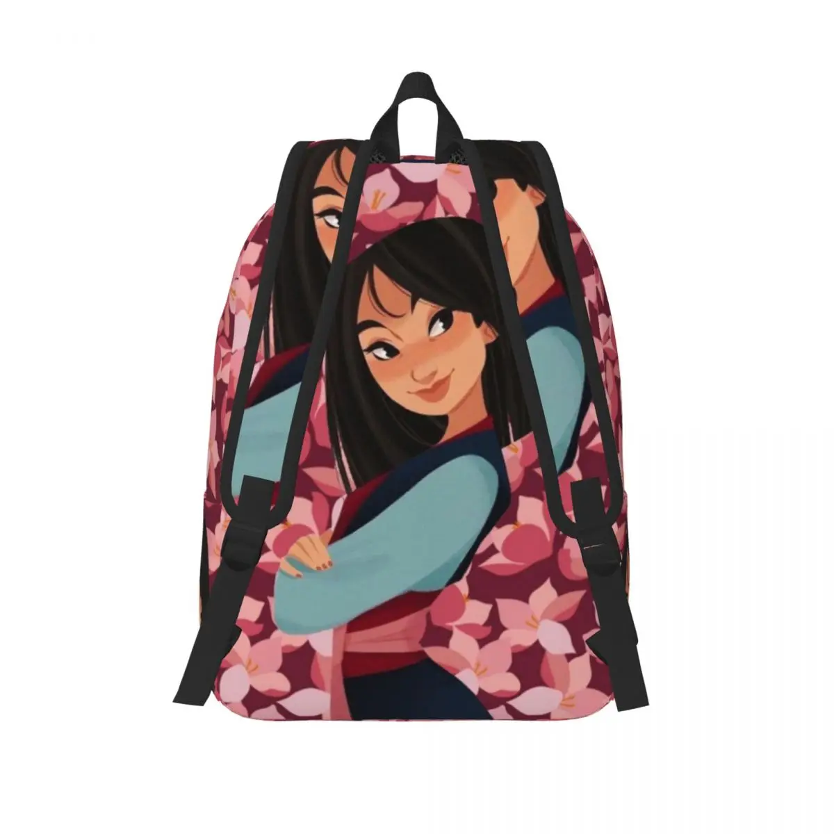 Custom 3D Printing Mulan Flowers Canvas Backpacks for Girls Boys College School Travel Bags Men Women Bookbag Fit 15 Inch Laptop