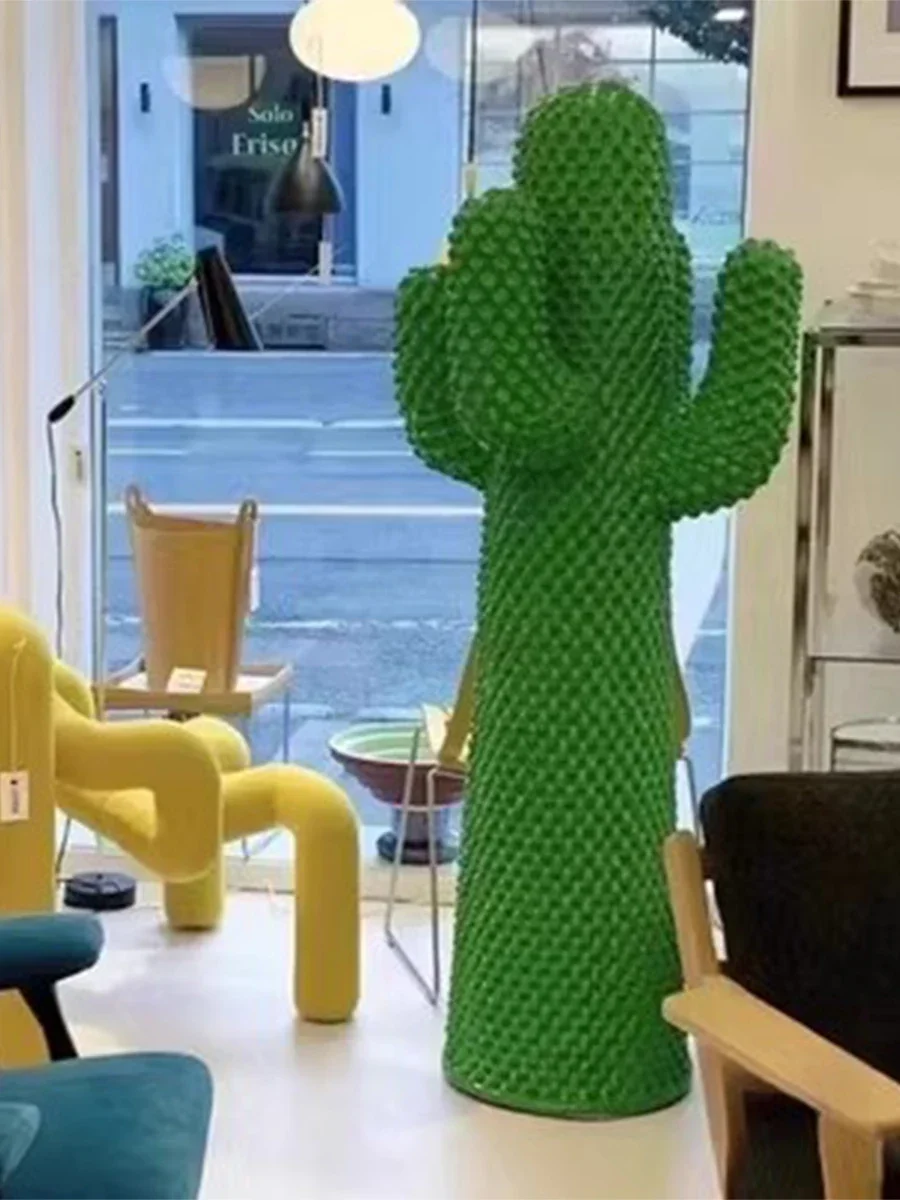 Trend giant cactus coat rack green custom floor ornament Internet celebrity home living room shopping mall hotel sculpture