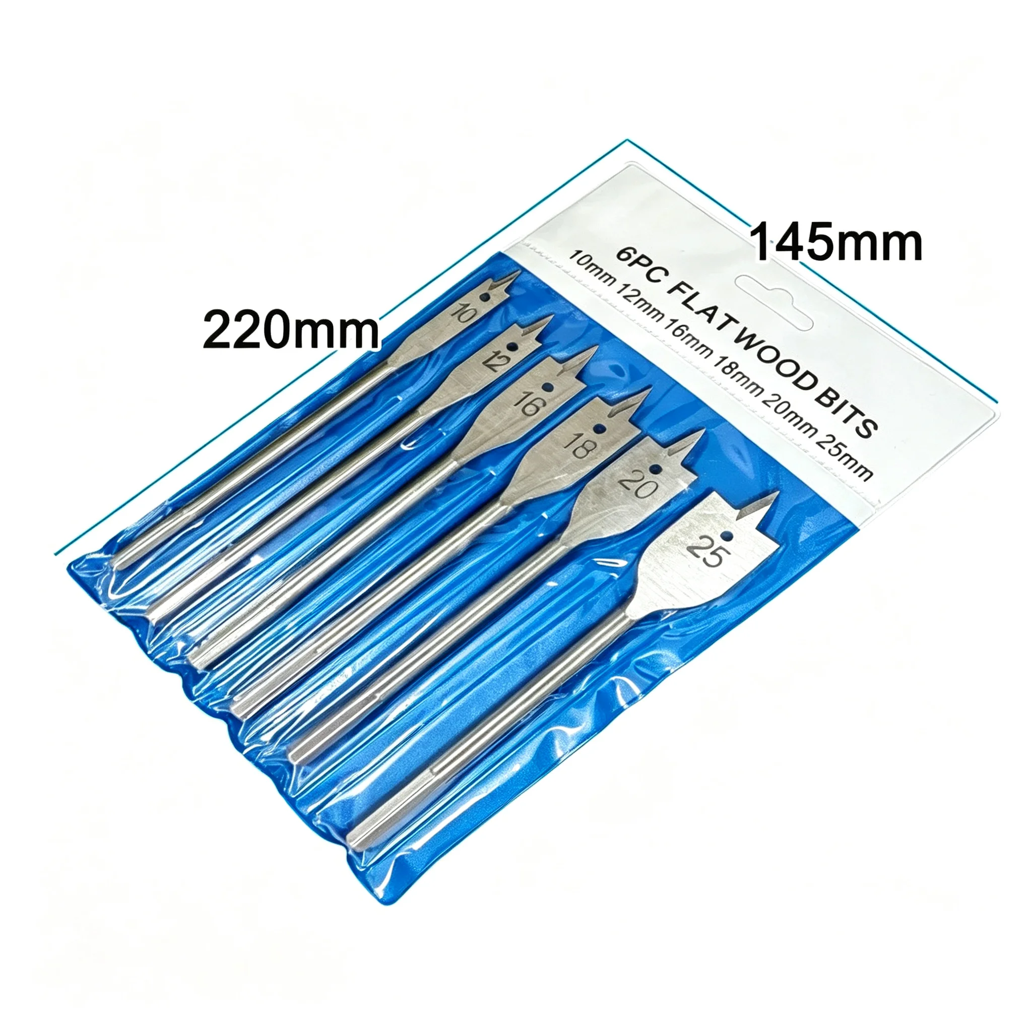 6Pcs Woodworking Flat Drill Bit Three-point Bit Set Drawer Door Lock Boring Tool Wood Board Hole Enlarger Flat Drill Combination