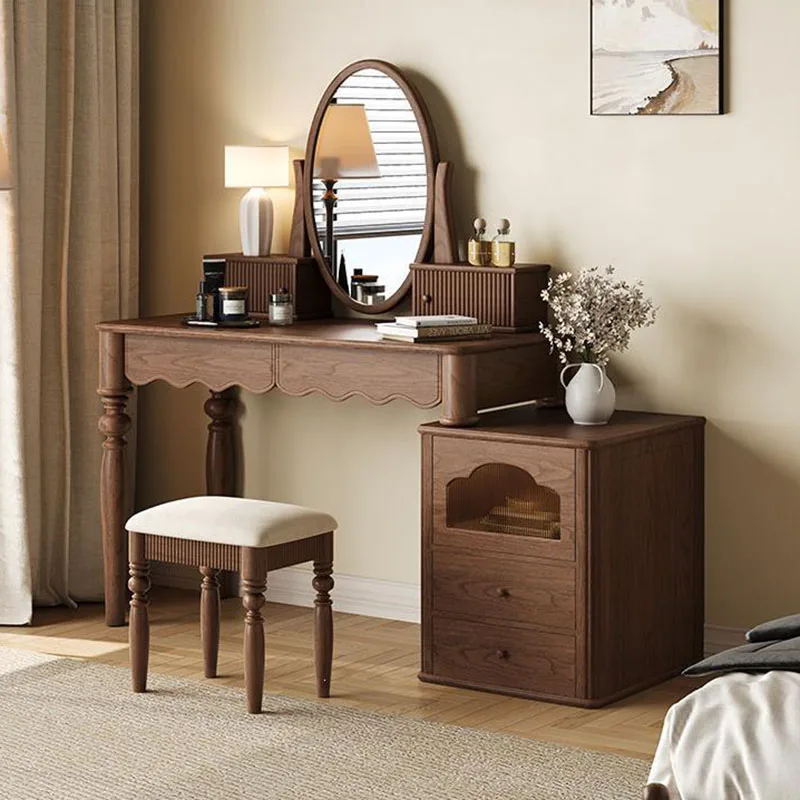 Makeup Bedroom Vanity Table Organizer Shelf Aesthetic Aesthetic Design Dressing Table Decoration Mesa De Maquillaje Home Decor