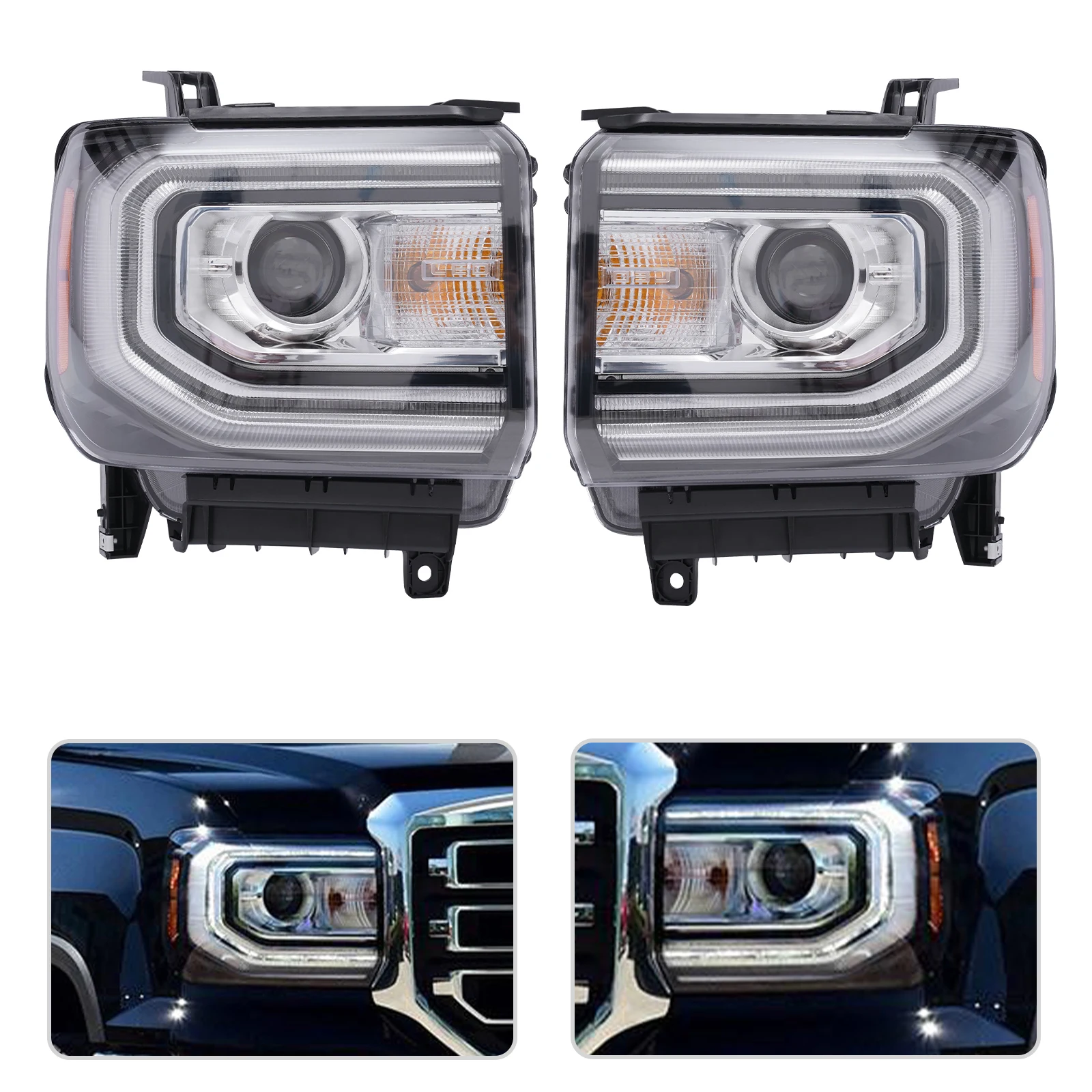 

Left / Right Side Headlight Headlamp 84568272 for 2016-2018 GMC Sierra 1500 HID / Xenon Type