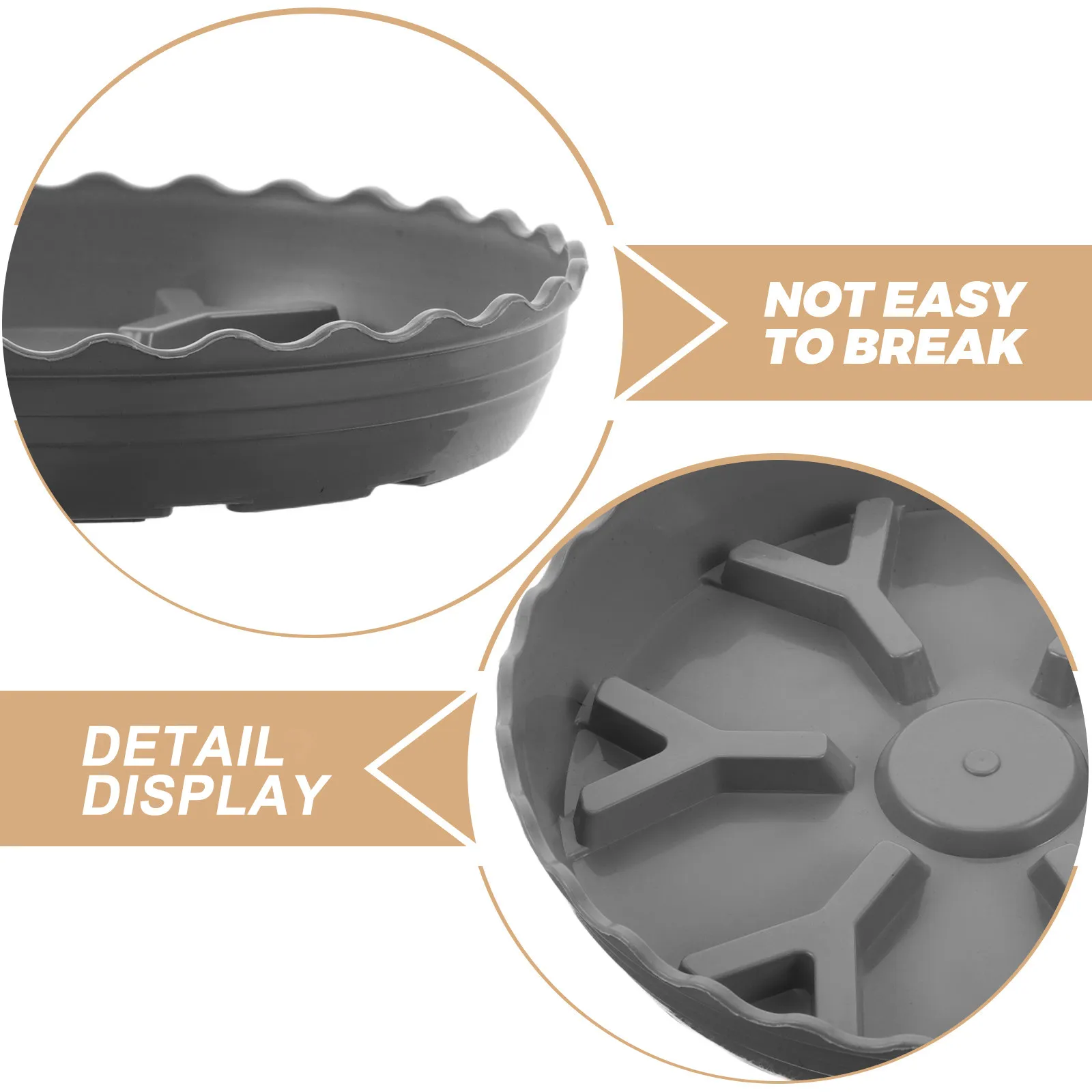 4Pcs Plant Saucer Heavy Duty Plastic Grey Round Drip Tray for Pot Base Flower Pot Tray Indoor Outdoor Garden Patio Lawn Planter