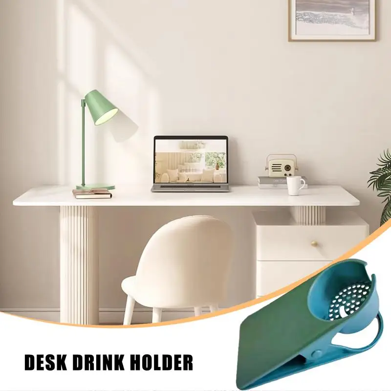 Anti-spill Cup Holder Clamp Creative Table Side Water Cup Holder For Workplace Home Desk Computer Desk Side Cup Holder