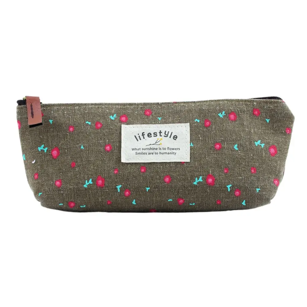 

School Supplies Cute Makeup Bag Floral Flower Cosmetic Bag Student Pen Bags Pencil Case Zipper Pouch Pencil Bag