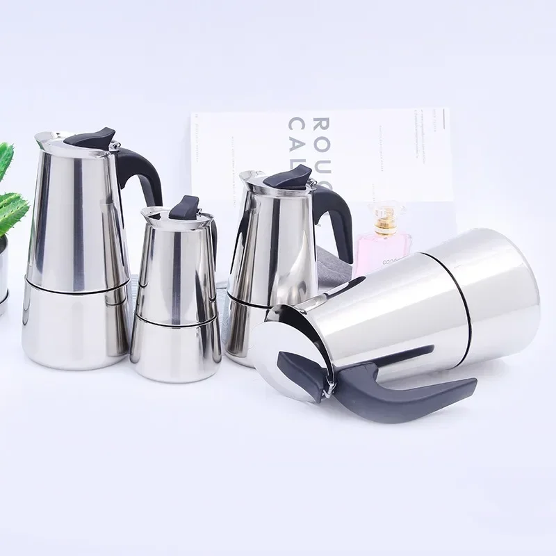 2/4/6/9 Cups Stainless Steel Coffee Maker Pot Moka Pot for Home Espresso Maker Cups Latte Percolator Stove Top Espresso Pots