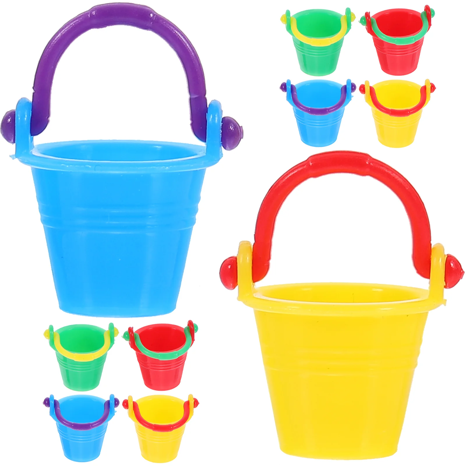 10 Pcs House Bucket Miniature Furniture Educational Plaything Small Model Decor Plastic Decoration Buckets Scene Props