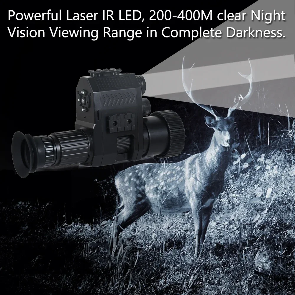 Imagem -03 - Digital Night Vision Riflescope Monocular hd Visão Óptica Infravermelha Câmera de Caça Dispositivo de Rastreamento de Armadilha de Vida Selvagem Megaorei-nk007